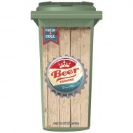 Retro Style Beer Bottle Cap Wheelie Bin Sticker Panel